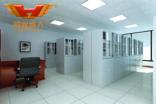鸿业设计师凭证要点1，，，，为客户设计的3D资料档案室家具摆放效果图解决计划